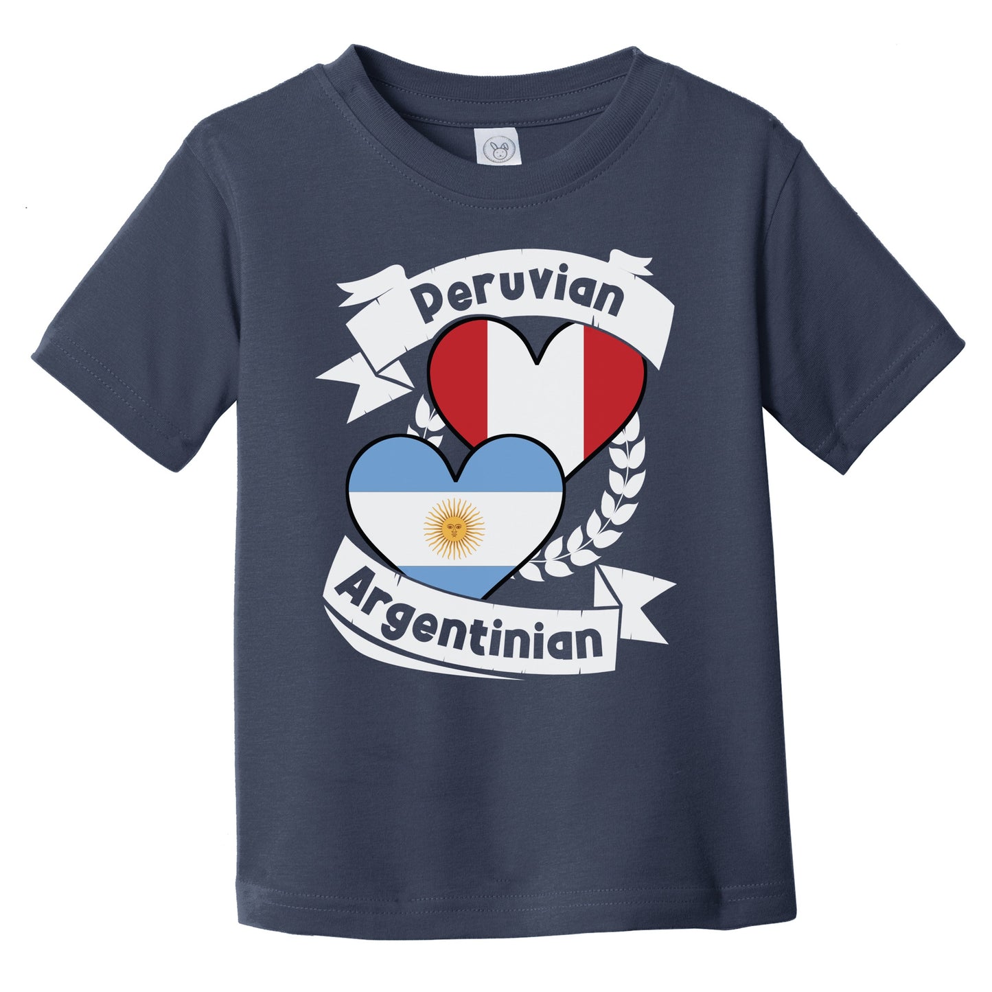 Peruvian Argentinian Heart Flags Peru Argentina Infant Toddler T-Shirt