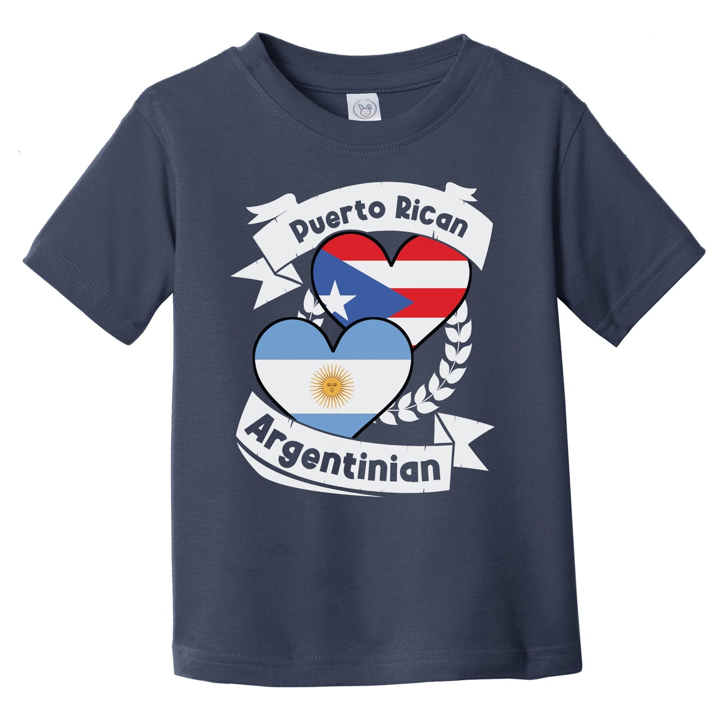 Puerto Rican Argentinian Heart Flags Puerto Rico Argentina Infant Toddler T-Shirt