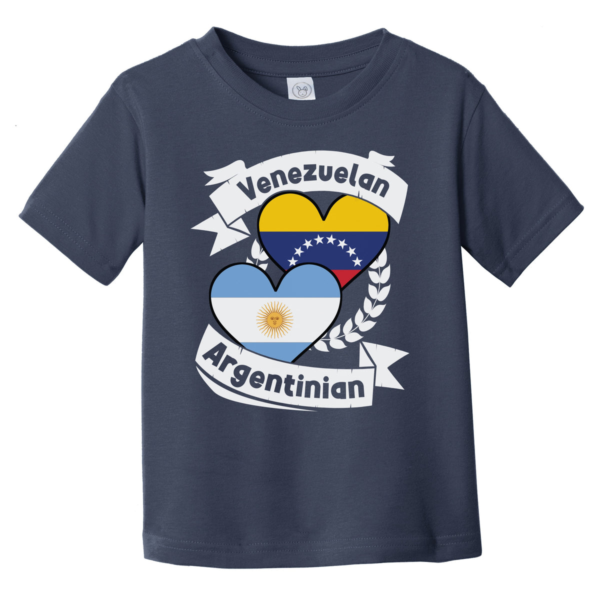 Venezuelan Argentinian Heart Flags Venezuela Argentina Infant Toddler T-Shirt