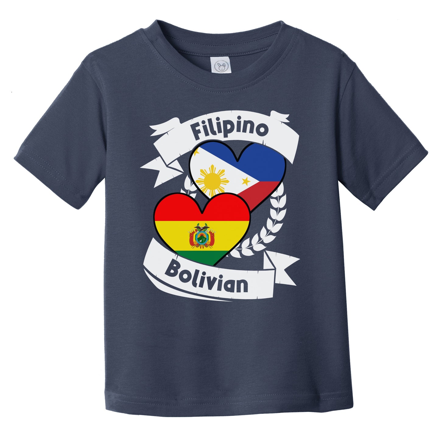 Filipino Bolivian Heart Flags Philippines Bolivia Infant Toddler T-Shirt