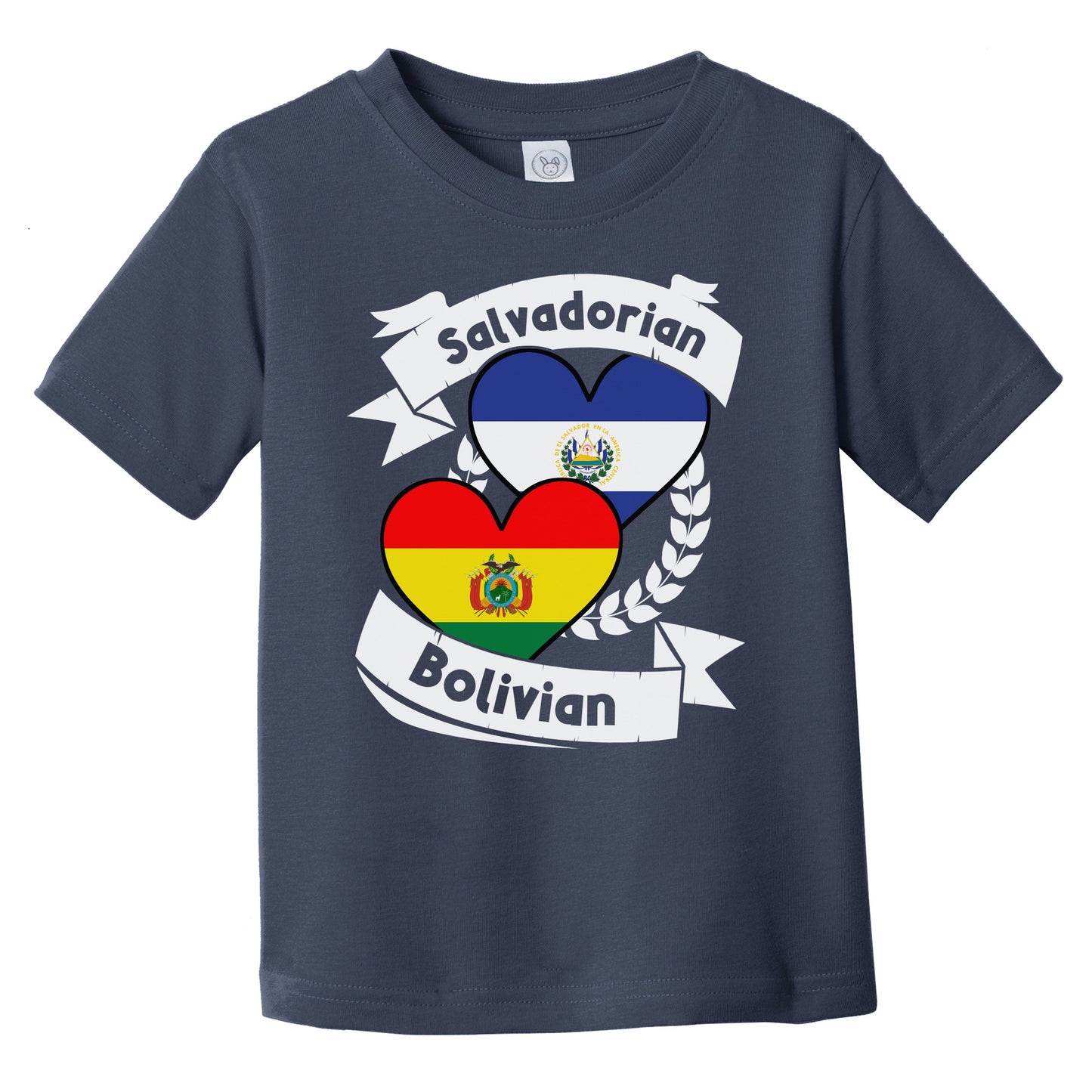 Salvadorian Bolivian Heart Flags El Salvador Bolivia Infant Toddler T-Shirt