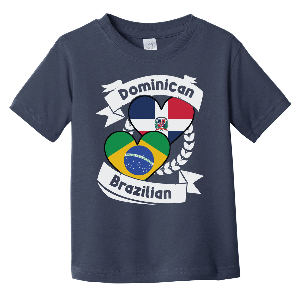 Dominican Brazilian Heart Flags Dominican Republic Brazil Infant Toddler T-Shirt