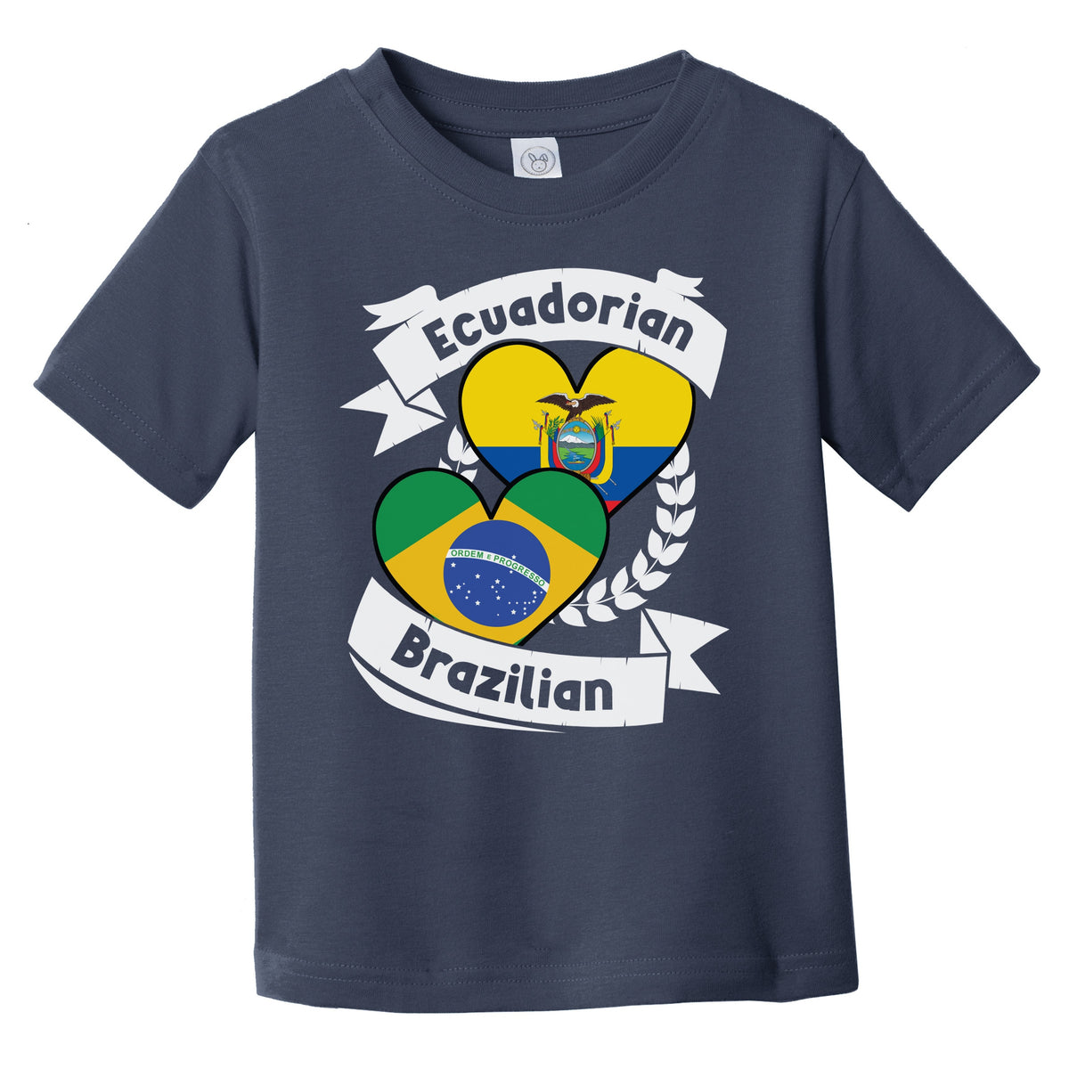 Ecuadorian Brazilian Heart Flags Ecuador Brazil Infant Toddler T-Shirt