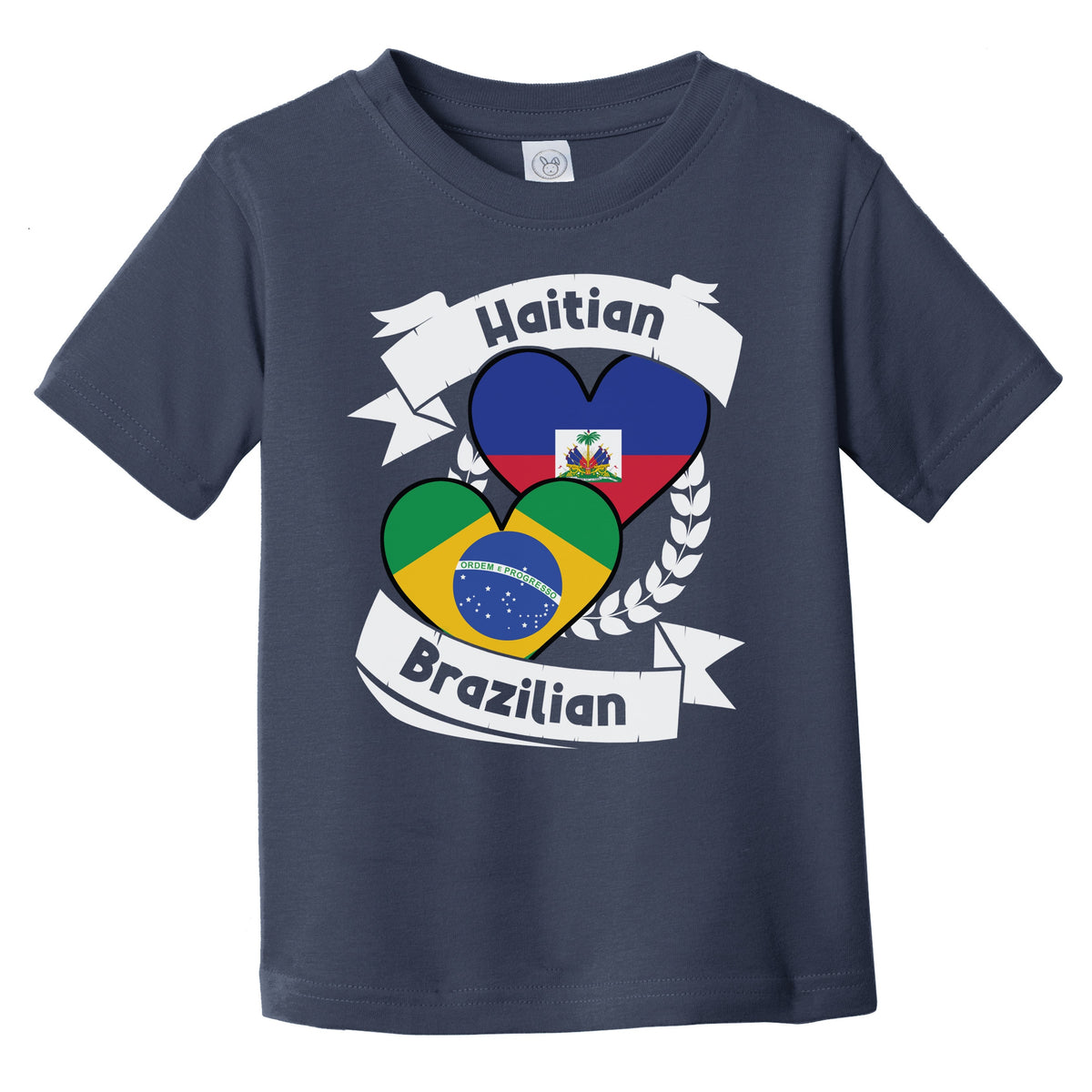 Haitian Brazilian Heart Flags Haiti Brazil Infant Toddler T-Shirt