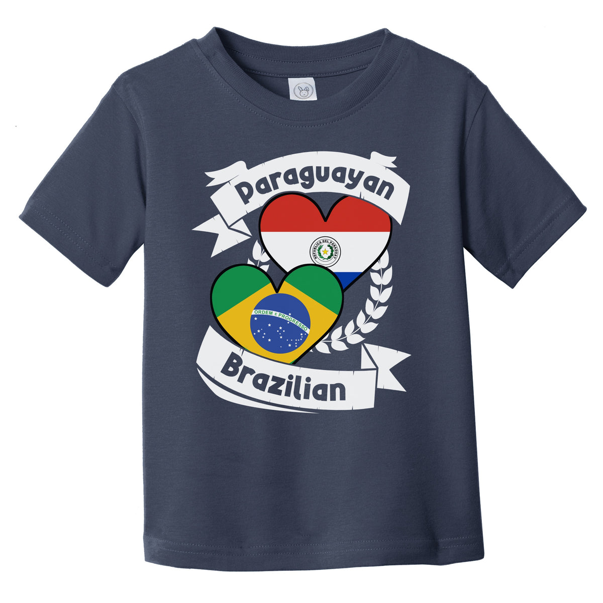 Paraguayan Brazilian Heart Flags Paraguay Brazil Infant Toddler T-Shirt