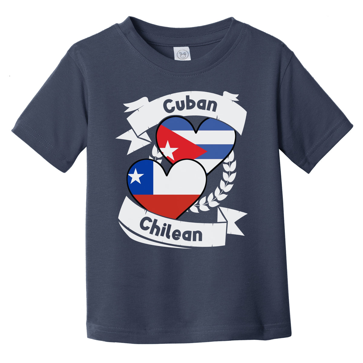 Cuban Chilean Heart Flags Cuba Chile Infant Toddler T-Shirt