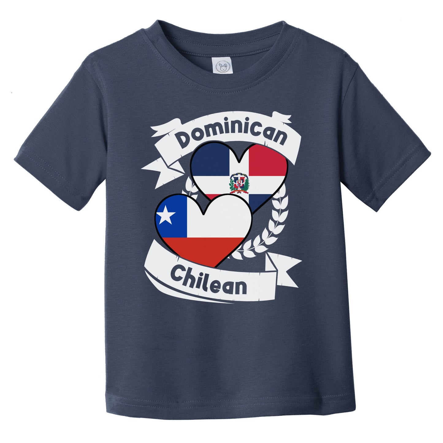 Dominican Chilean Heart Flags Dominican Republic Chile Infant Toddler T-Shirt