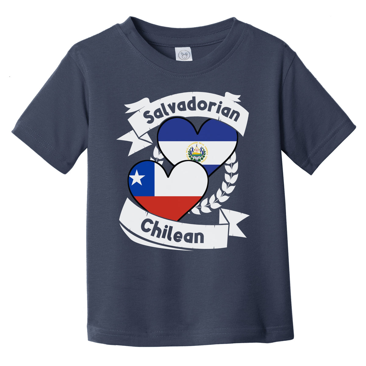 Salvadorian Chilean Heart Flags El Salvador Chile Infant Toddler T-Shirt