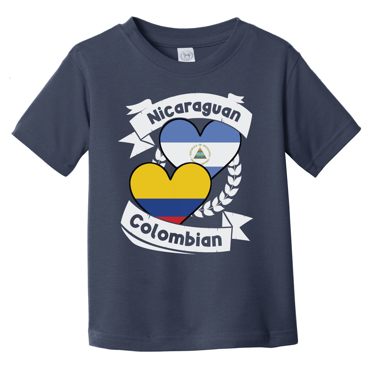 Nicaraguan Colombian Heart Flags Nicaragua Colombia Infant Toddler T-Shirt