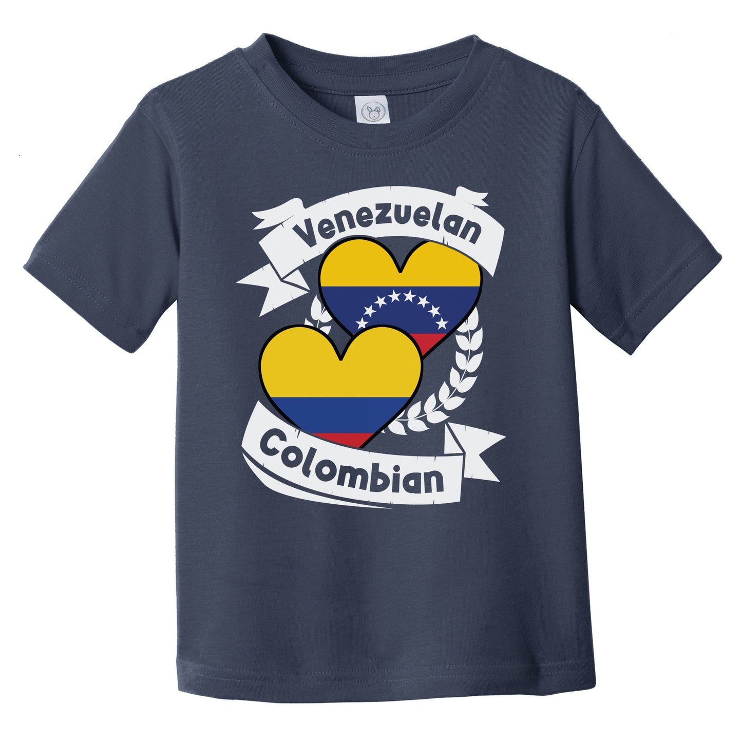 Venezuelan Colombian Heart Flags Venezuela Colombia Infant Toddler T-Shirt