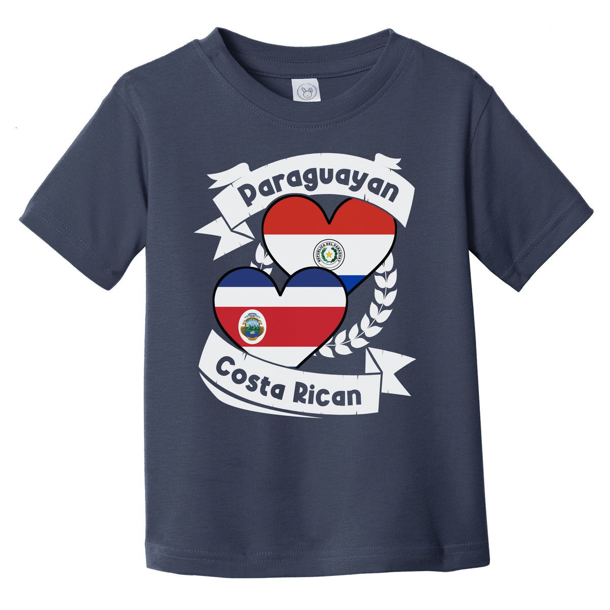 Paraguayan Costa Rican Heart Flags Paraguay Costa Rica Infant Toddler T-Shirt