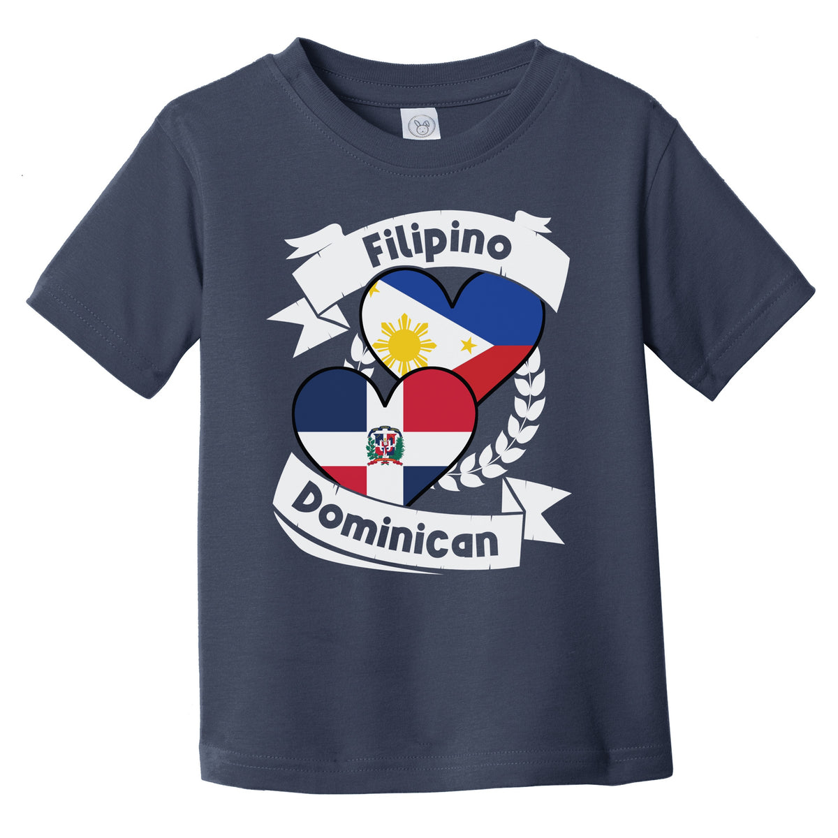 Filipino Dominican Heart Flags Philippines Dominican Republic Infant Toddler T-Shirt