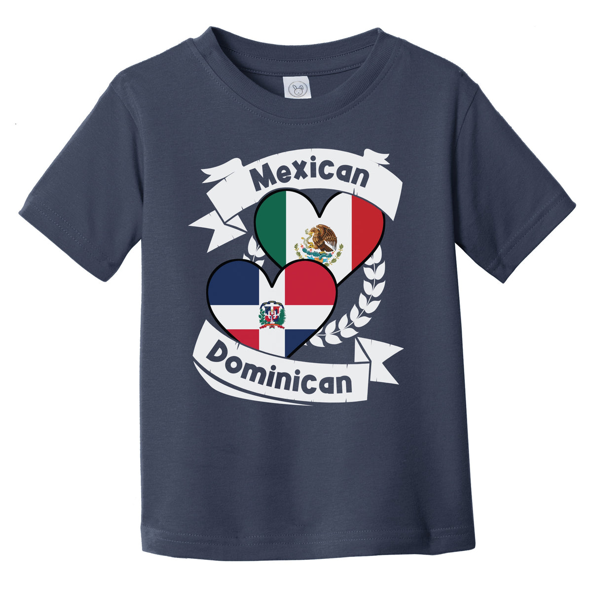 Mexican Dominican Heart Flags Mexico Dominican Republic Infant Toddler T-Shirt
