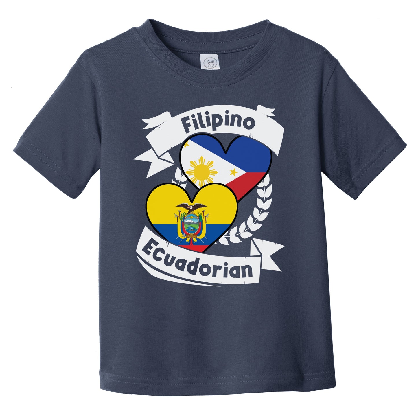 Filipino Ecuadorian Heart Flags Philippines Ecuador Infant Toddler T-Shirt