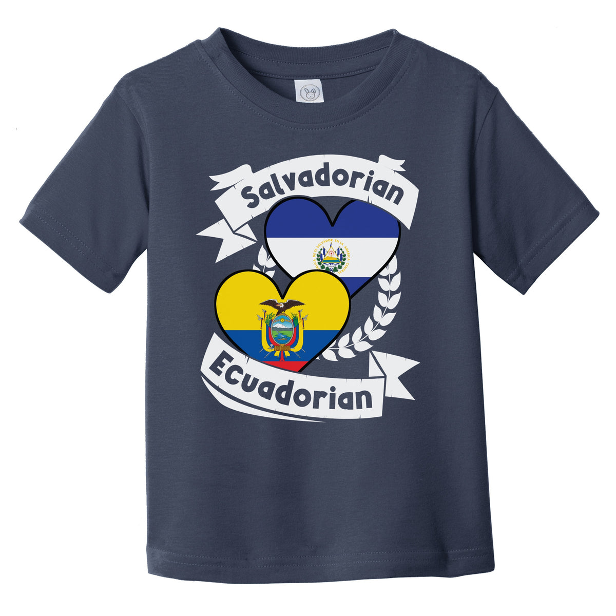 Salvadorian Ecuadorian Heart Flags El Salvador Ecuador Infant Toddler T-Shirt