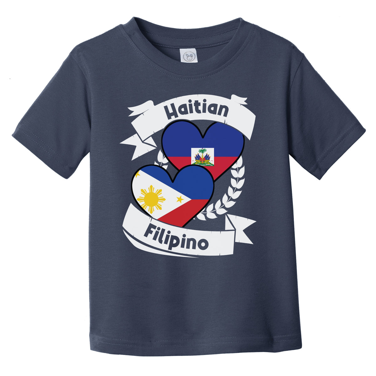 Haitian Filipino Heart Flags Haiti Philippines Infant Toddler T-Shirt