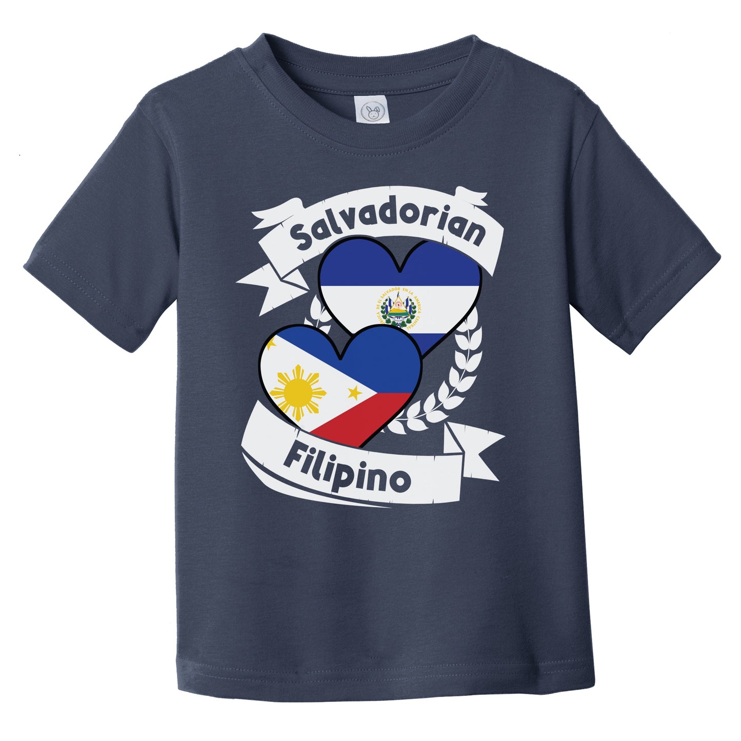 Salvadorian Filipino Heart Flags El Salvador Philippines Infant Toddler T-Shirt