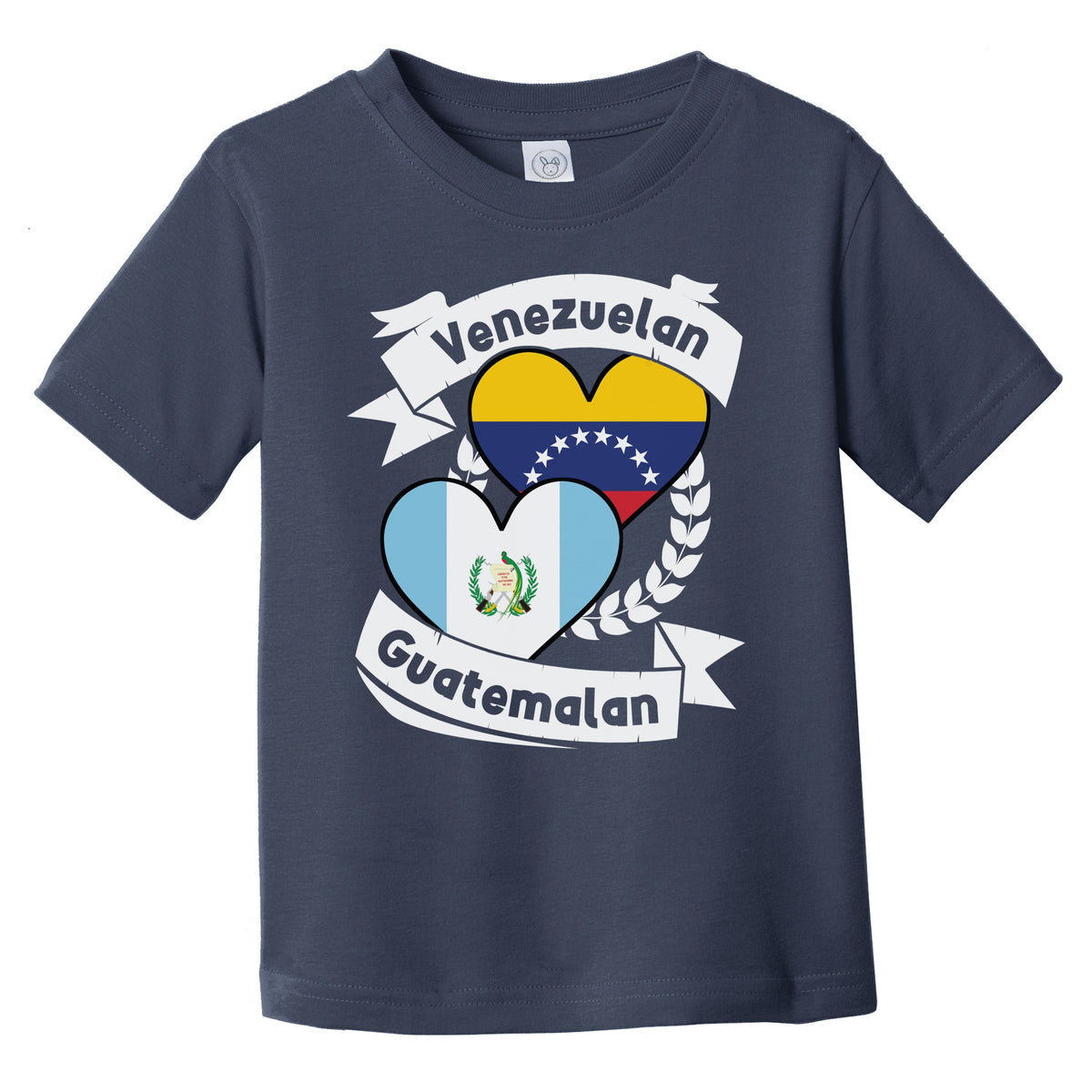 Venezuelan Guatemalan Heart Flags Venezuela Guatemala Infant Toddler T-Shirt