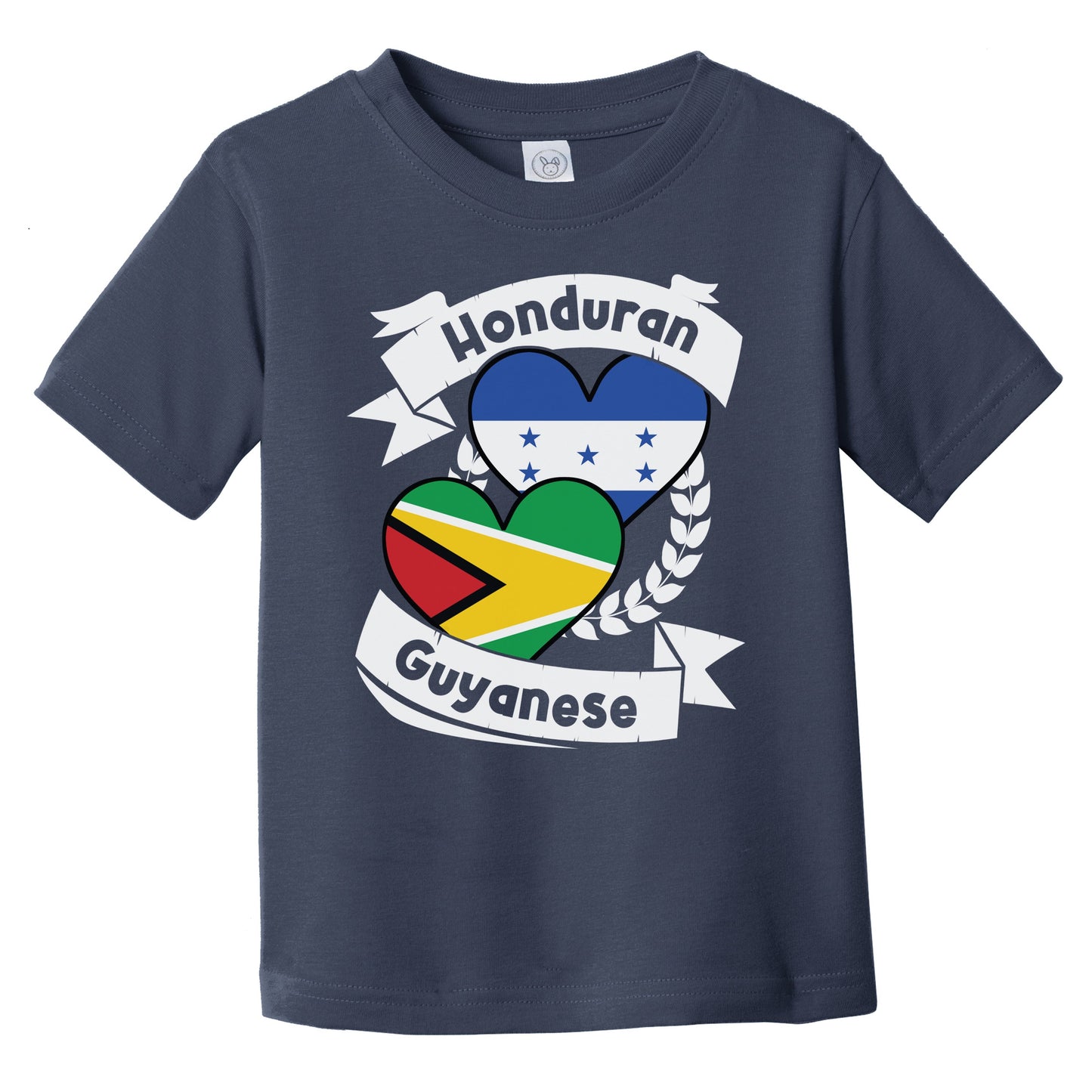 Honduran Guyanese Heart Flags Honduras Guyana Infant Toddler T-Shirt