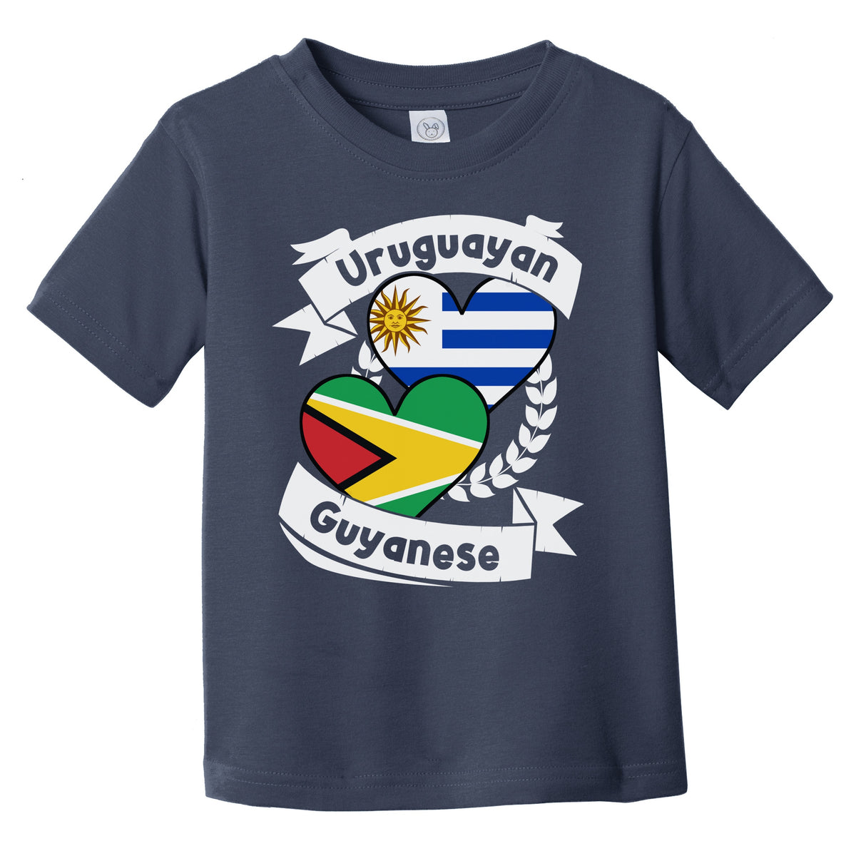 Uruguayan Guyanese Heart Flags Uruguay Guyana Infant Toddler T-Shirt