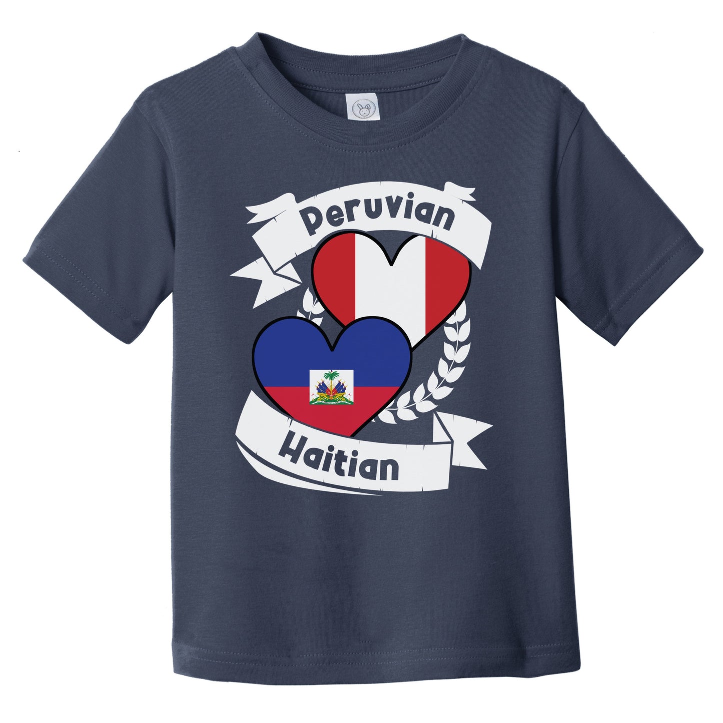 Peruvian Haitian Heart Flags Peru Haiti Infant Toddler T-Shirt