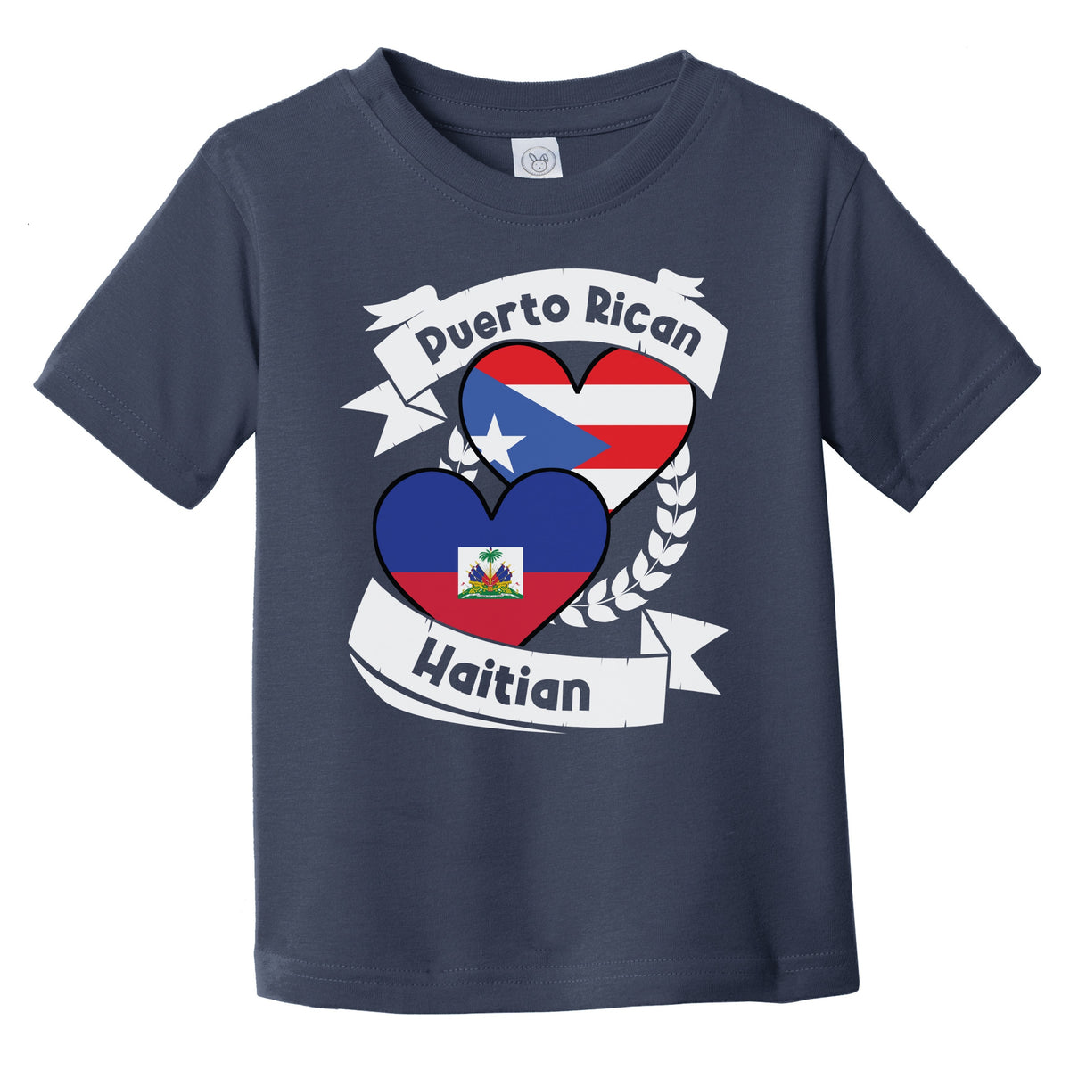 Puerto Rican Haitian Heart Flags Puerto Rico Haiti Infant Toddler T-Shirt