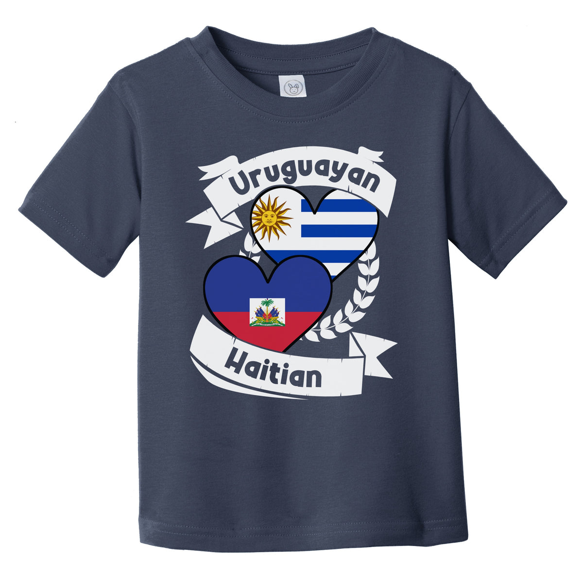 Uruguayan Haitian Heart Flags Uruguay Haiti Infant Toddler T-Shirt