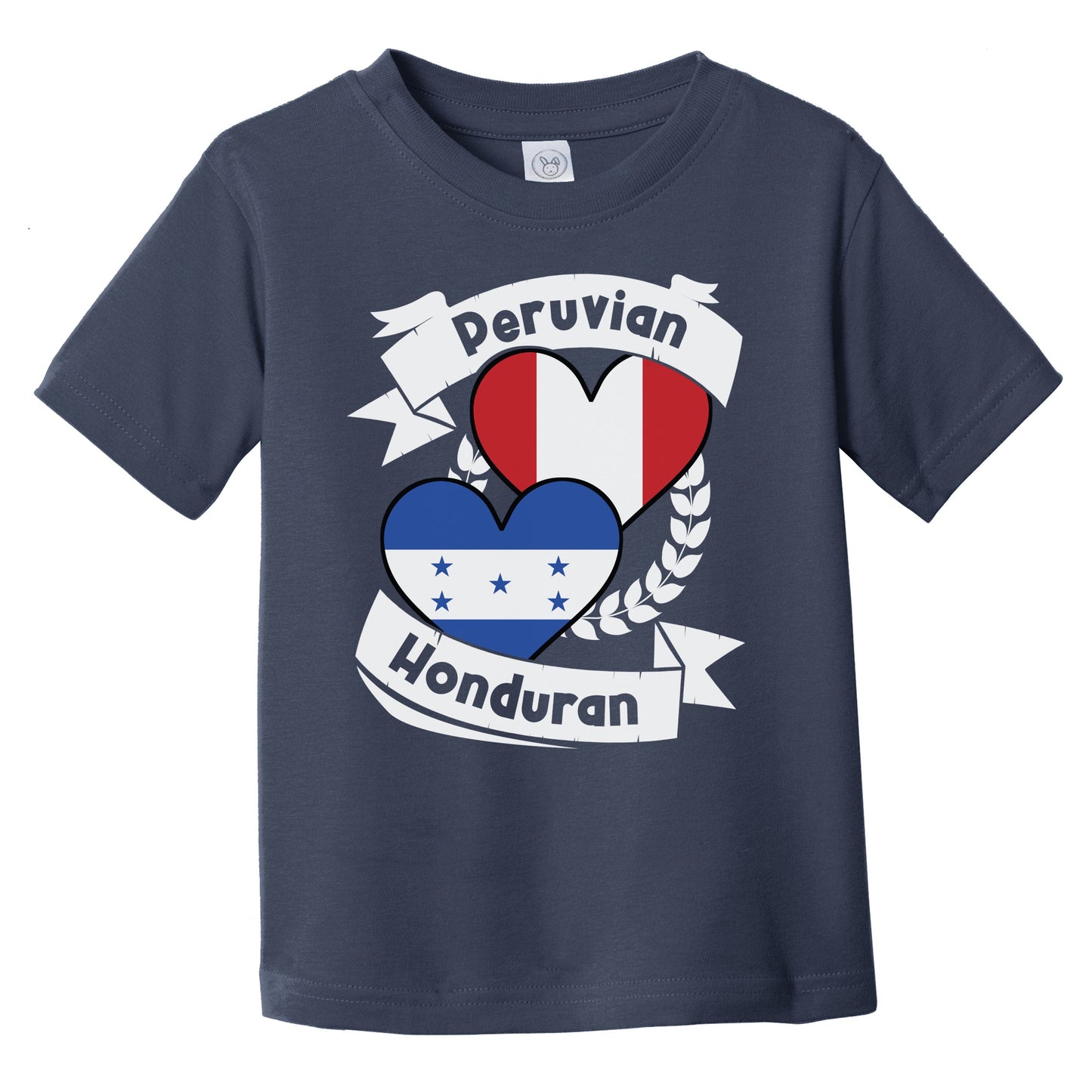 Peruvian Honduran Heart Flags Peru Honduras Infant Toddler T-Shirt