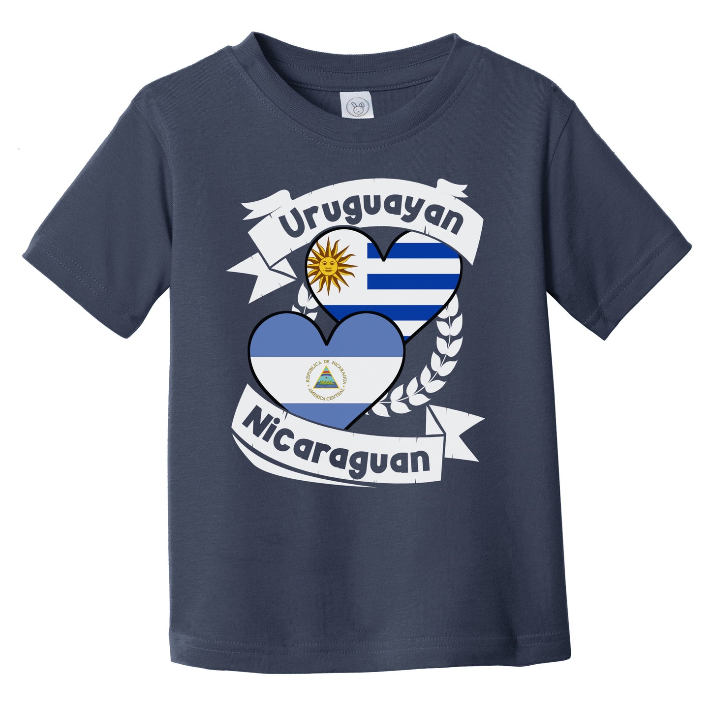 Uruguayan Nicaraguan Heart Flags Uruguay Nicaragua Infant Toddler T-Shirt