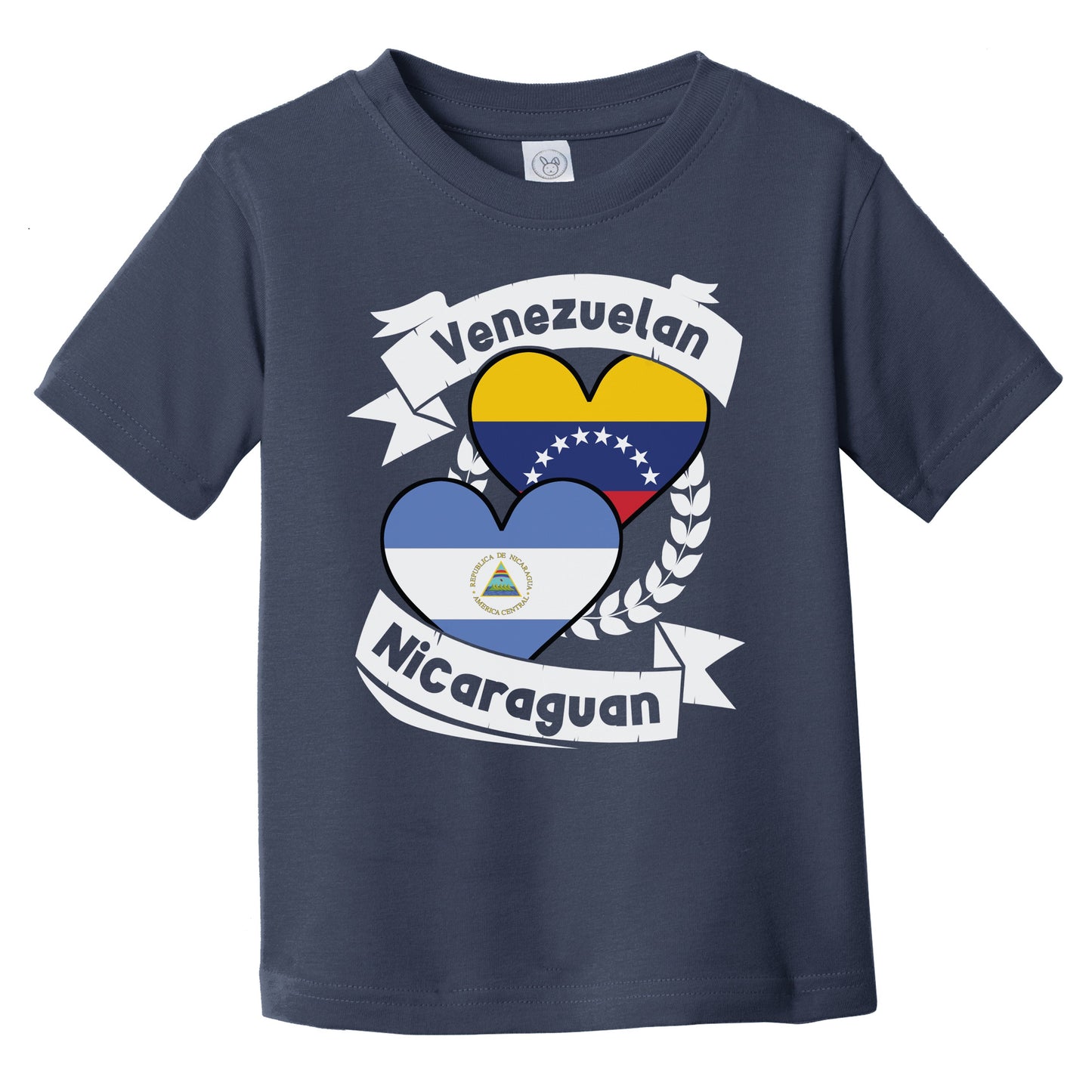Venezuelan Nicaraguan Heart Flags Venezuela Nicaragua Infant Toddler T-Shirt