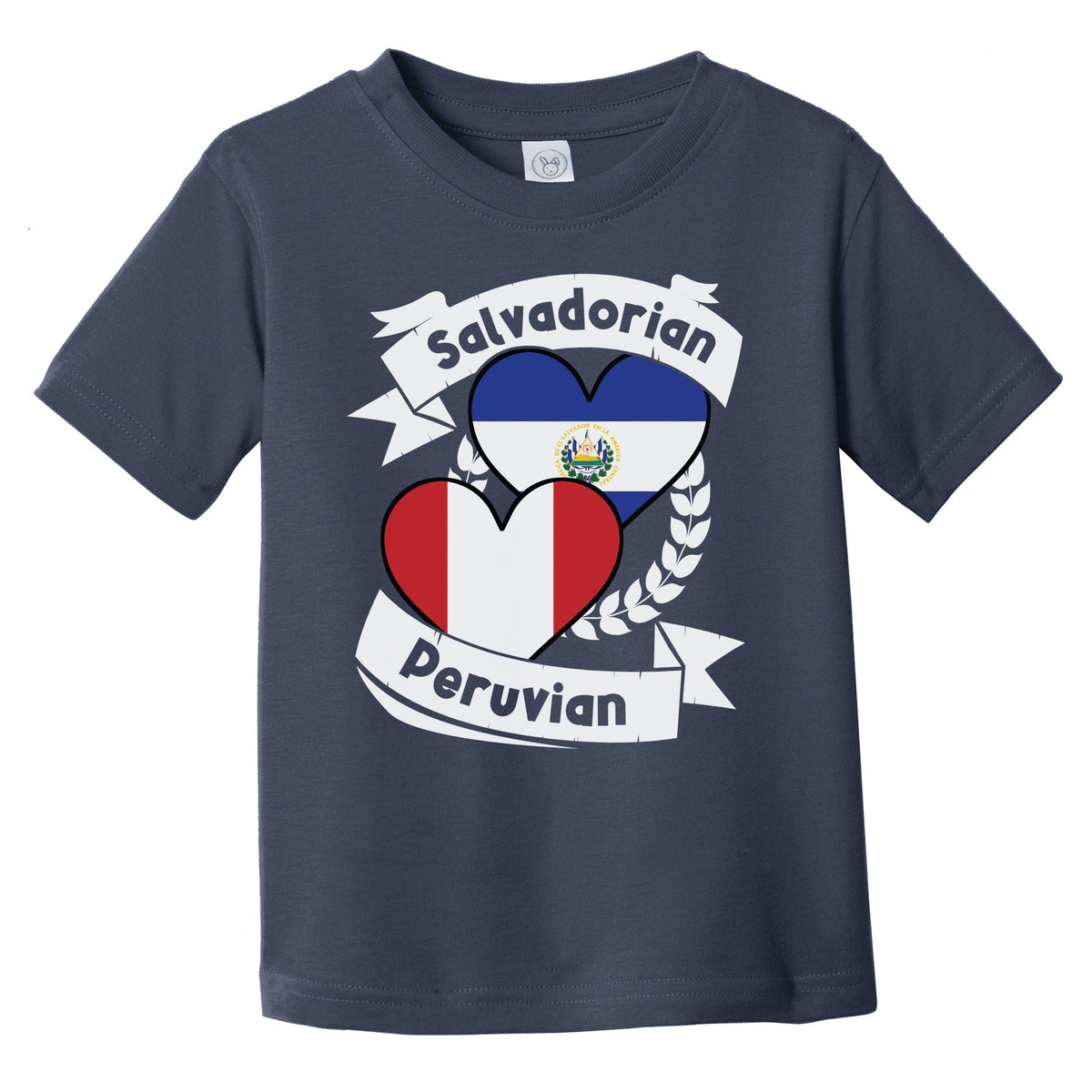 Salvadorian Peruvian Heart Flags El Salvador Peru Infant Toddler T-Shirt
