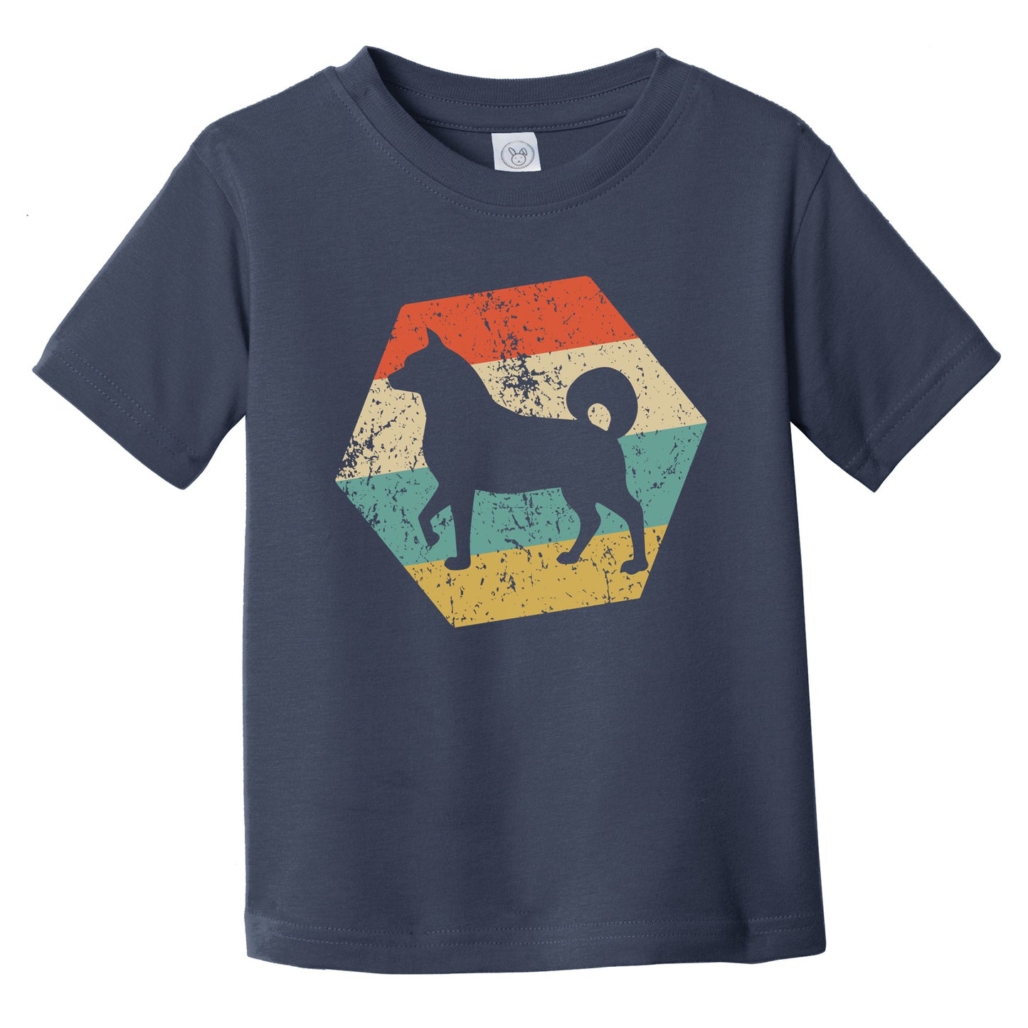 Akita Inu Dog Breed Retro Distressed Hexagon Infant Toddler T-Shirt