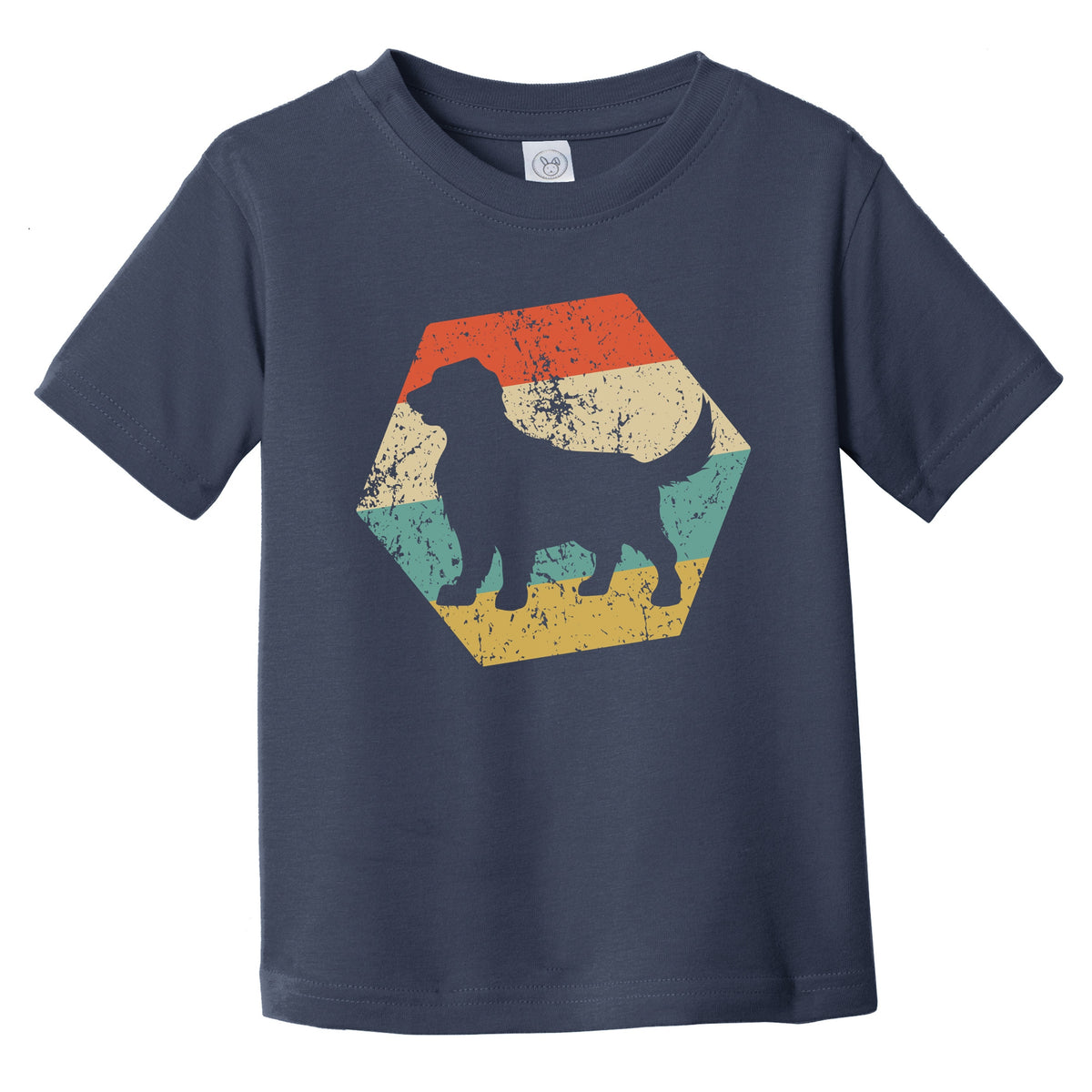 Golden Retriever Dog Breed Retro Distressed Hexagon Infant Toddler T-Shirt