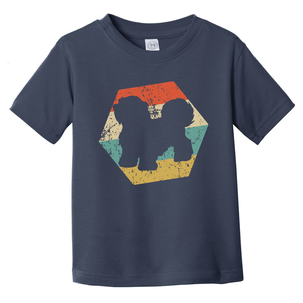 Havanese Dog Breed Retro Distressed Hexagon Infant Toddler T-Shirt