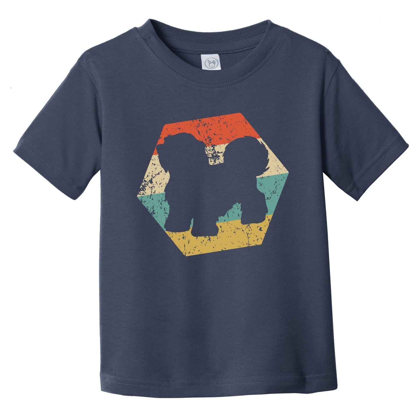 Havanese Dog Breed Retro Distressed Hexagon Infant Toddler T-Shirt