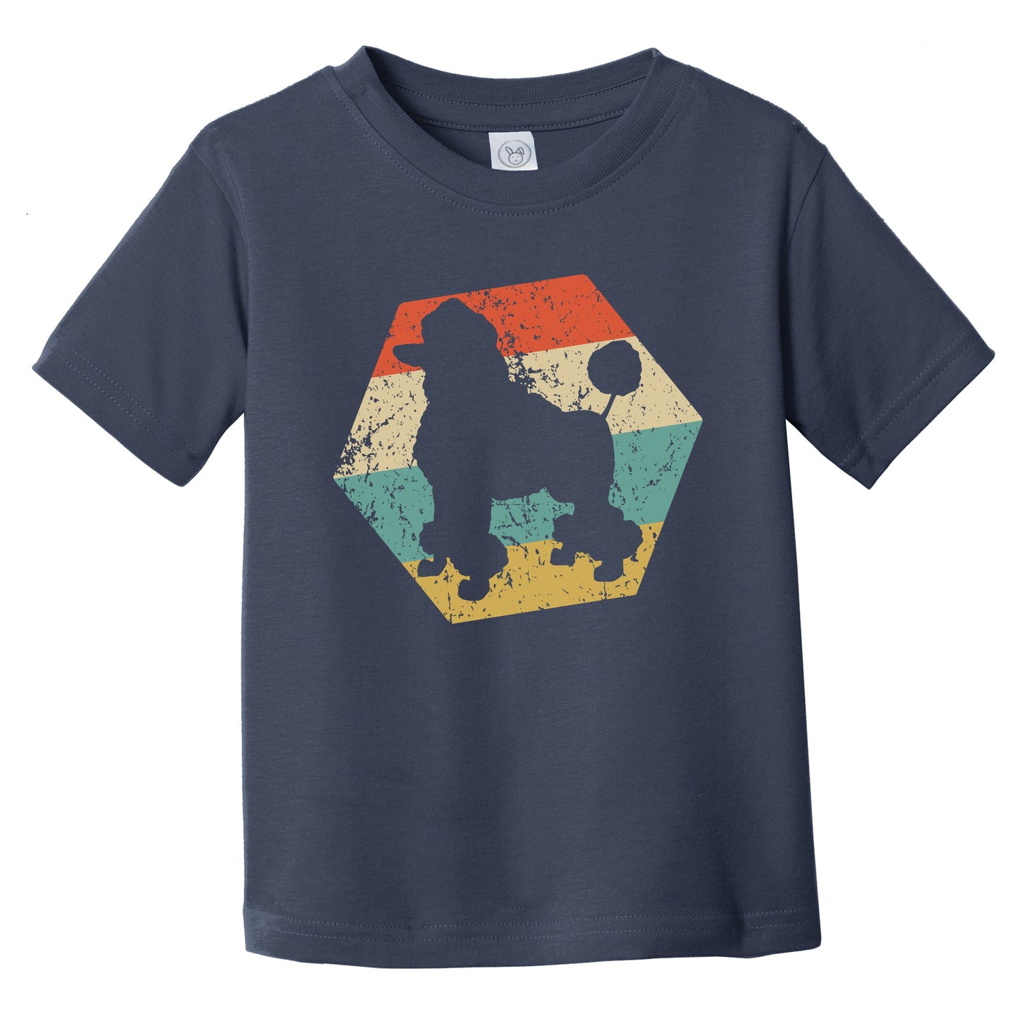 Poodle Dog Breed Retro Distressed Hexagon Infant Toddler T-Shirt
