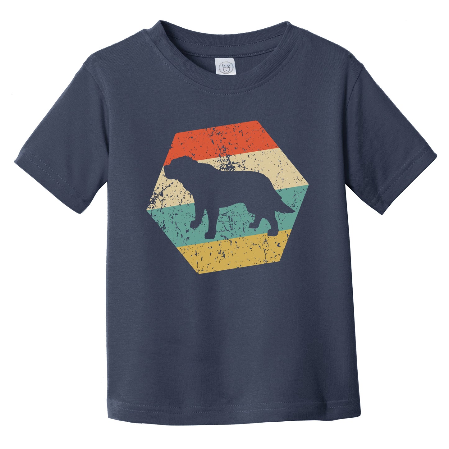 St. Bernard Dog Breed Retro Distressed Hexagon Infant Toddler T-Shirt