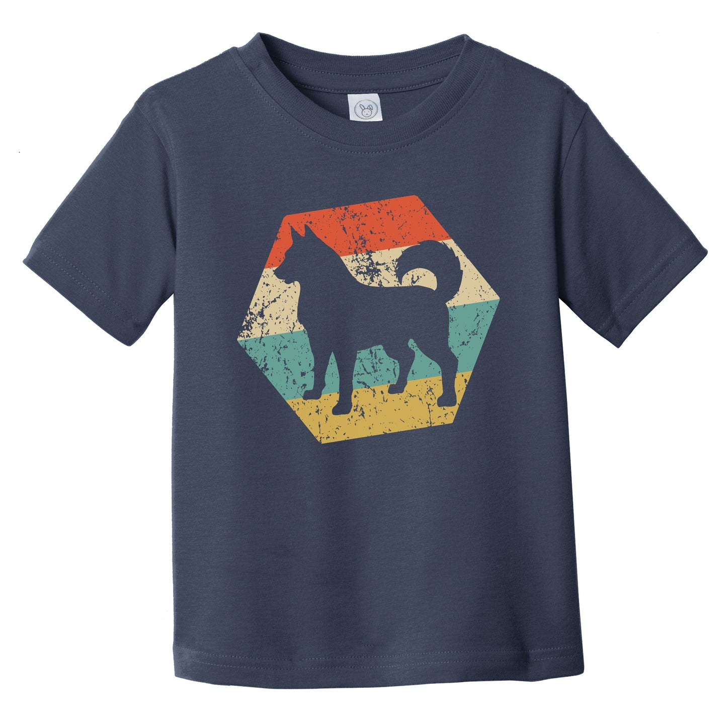 Siberian Husky Dog Breed Retro Distressed Hexagon Infant Toddler T-Shirt