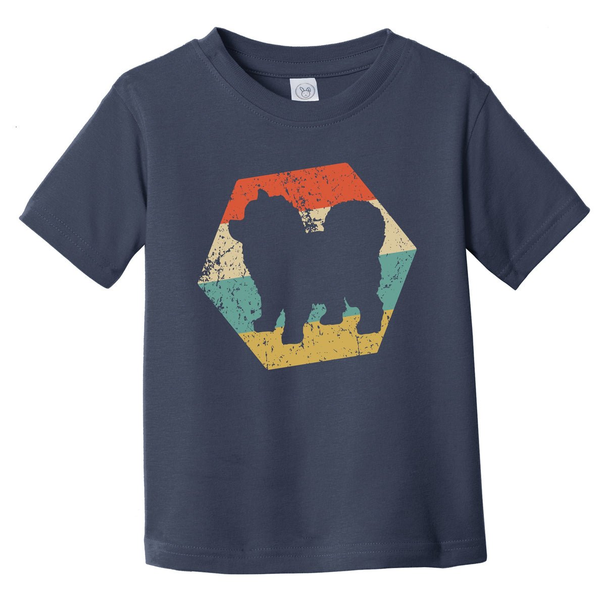 Chow Chow Dog Breed Retro Distressed Hexagon Infant Toddler T-Shirt