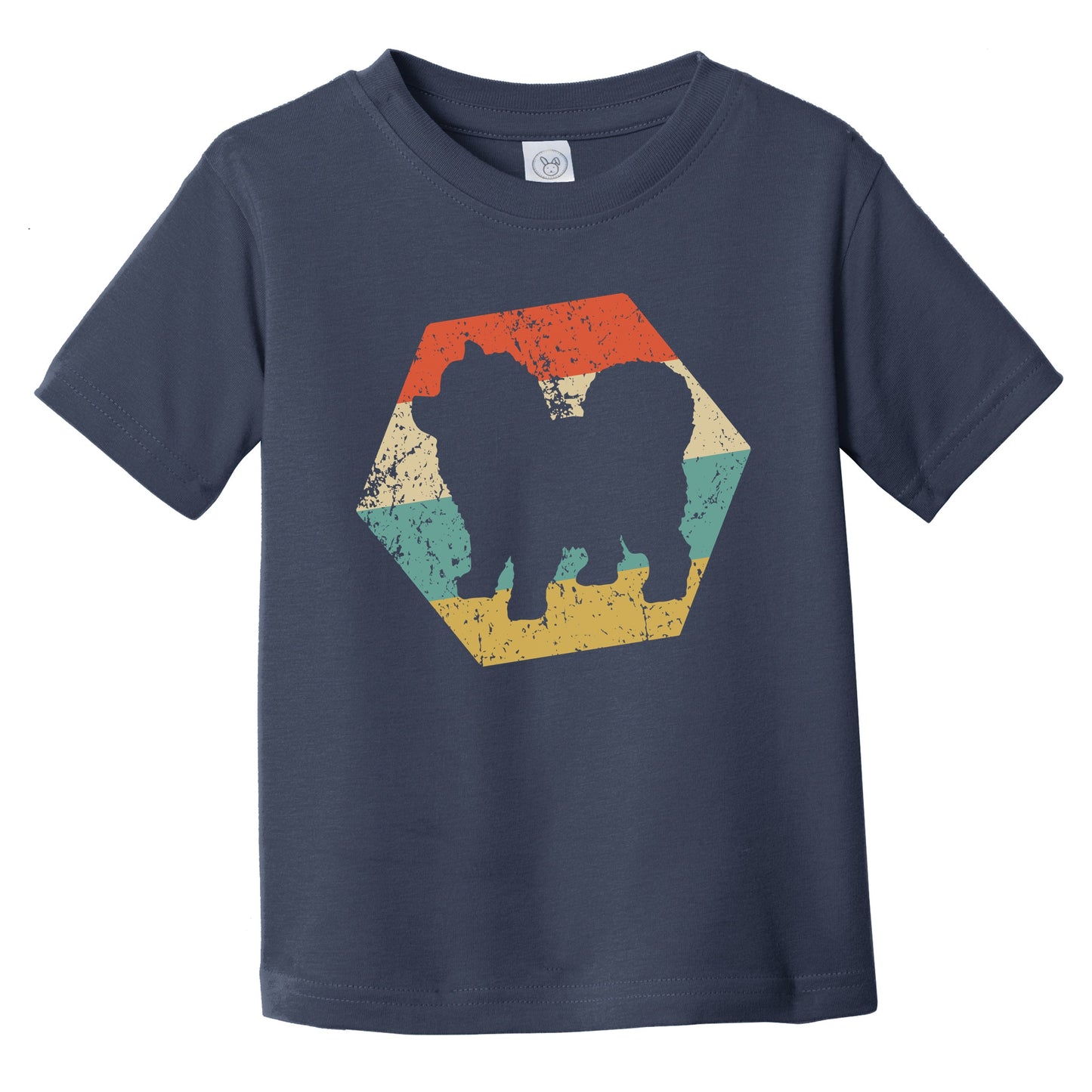 Chow Chow Dog Breed Retro Distressed Hexagon Infant Toddler T-Shirt