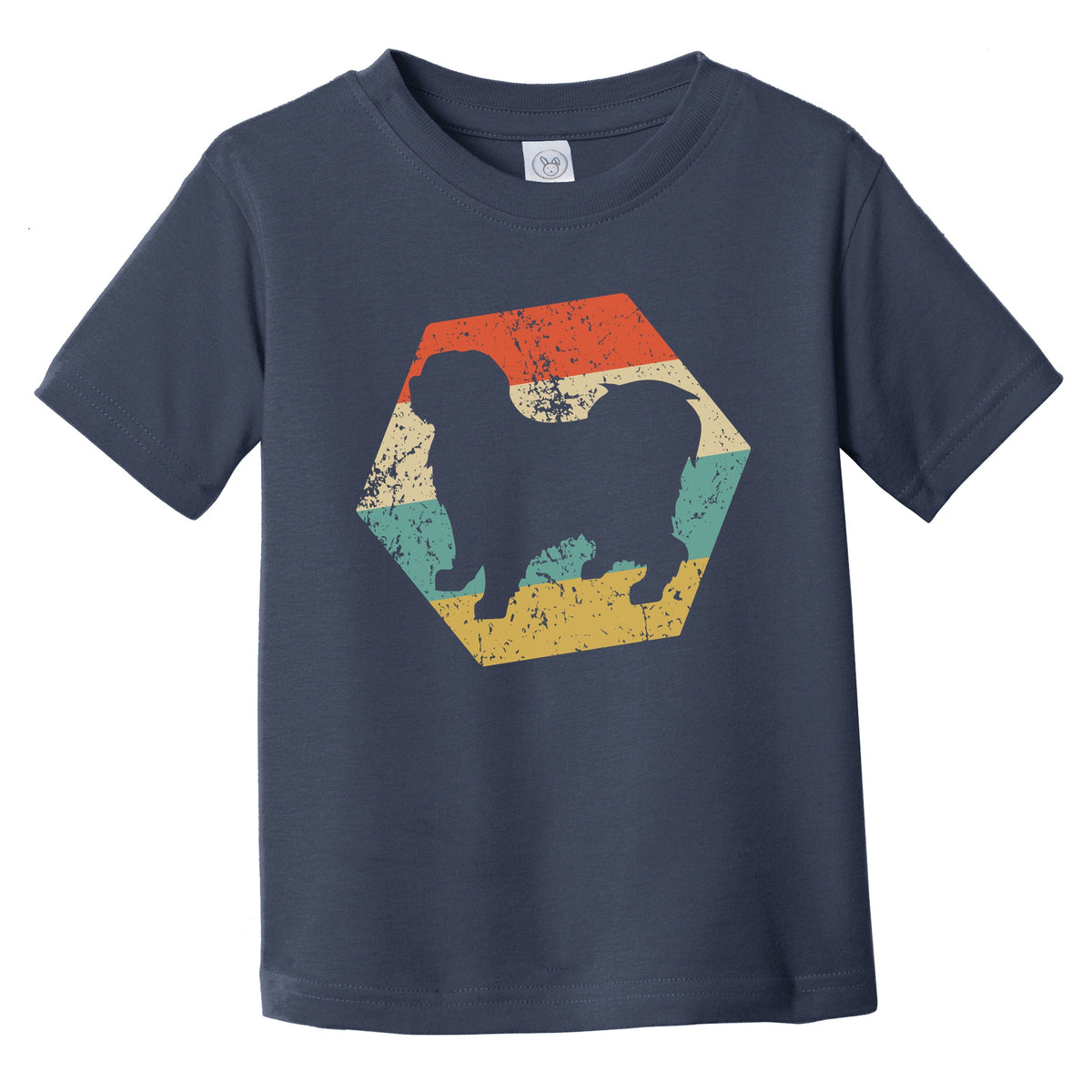 Tibetan Terrier Dog Breed Retro Distressed Hexagon Infant Toddler T-Shirt