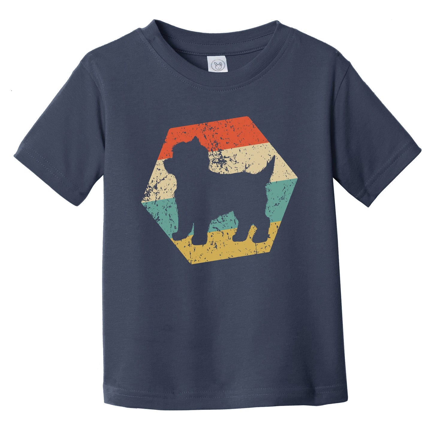 Cairn Terrier Dog Breed Retro Distressed Hexagon Infant Toddler T-Shirt