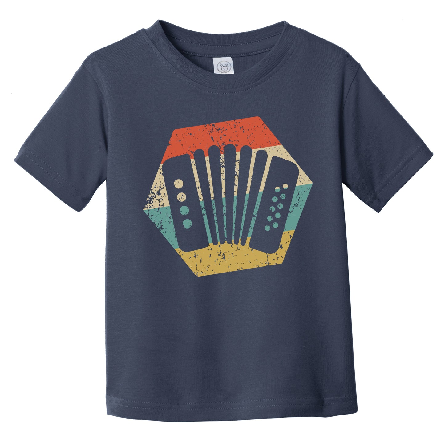 Accordion Retro Distressed Hexagon Accordionist Infant Toddler T-Shirt