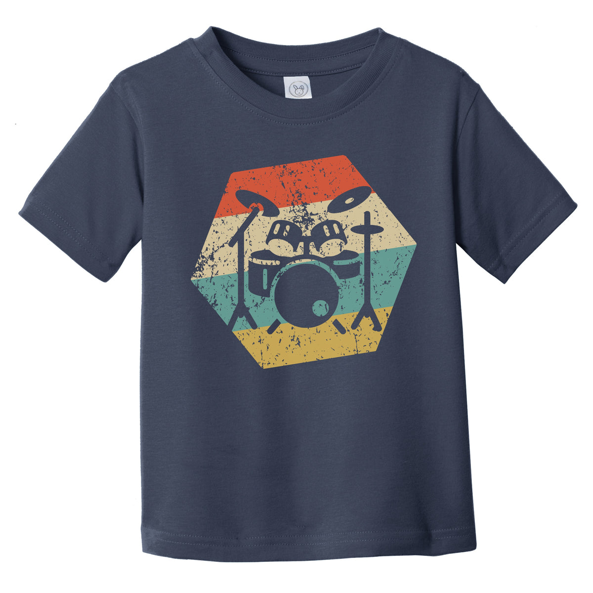Drum Set Retro Distressed Hexagon Drummer Infant Toddler T-Shirt