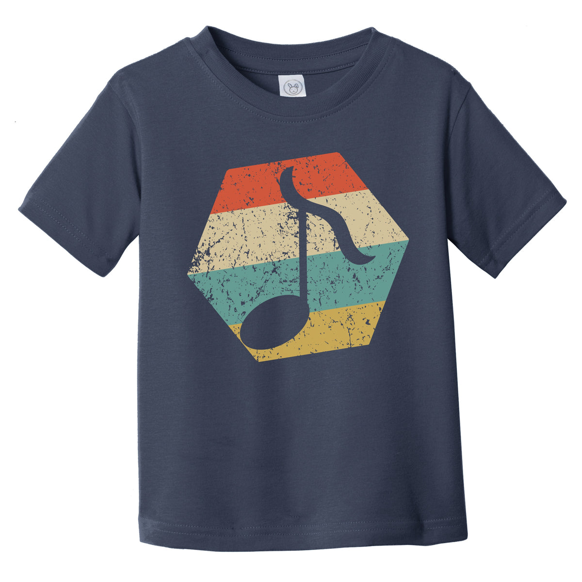 Music Note Retro Distressed Hexagon Eighth Note Infant Toddler T-Shirt