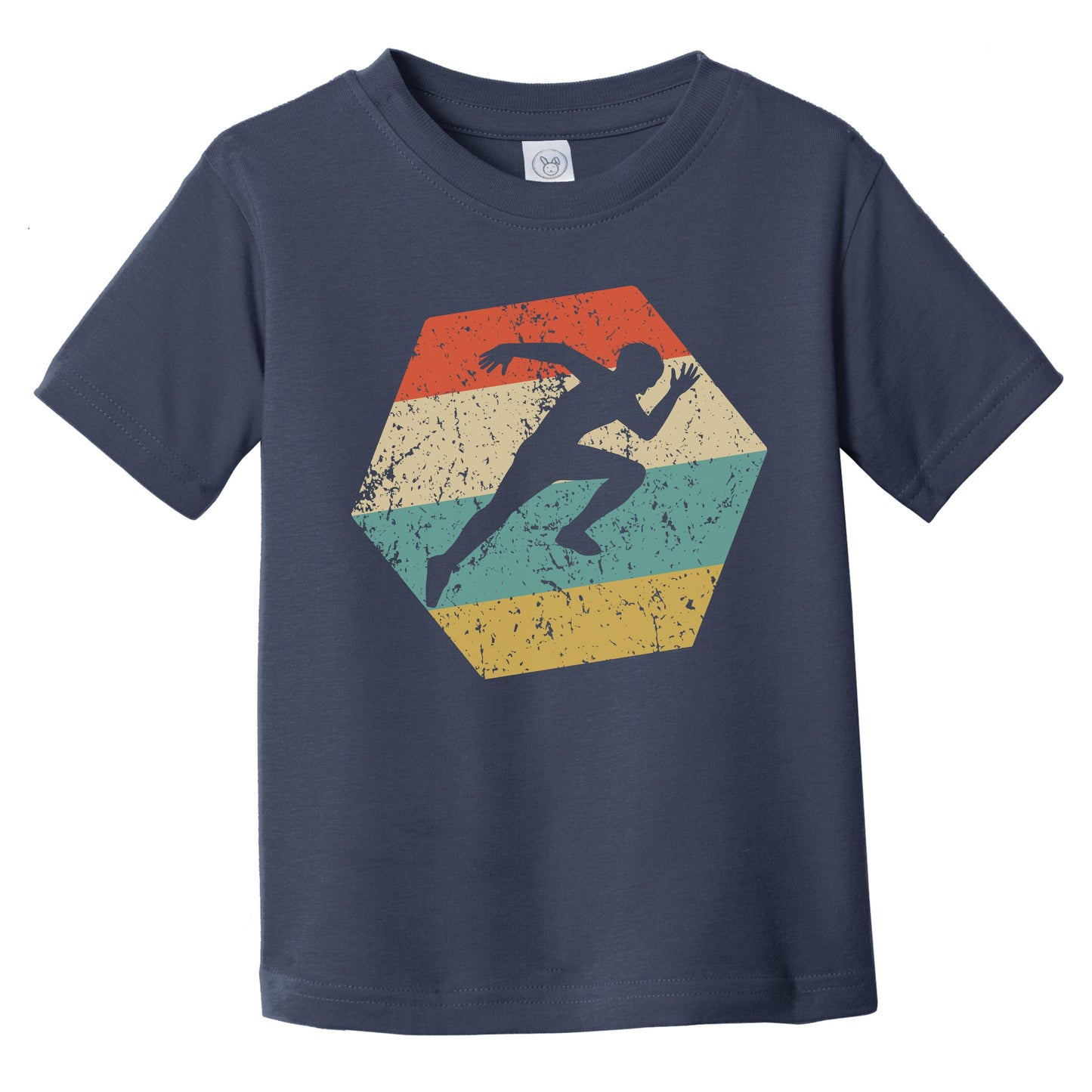 Sprinter Retro Distressed Hexagon Track and Field Infant Toddler T-Shirt