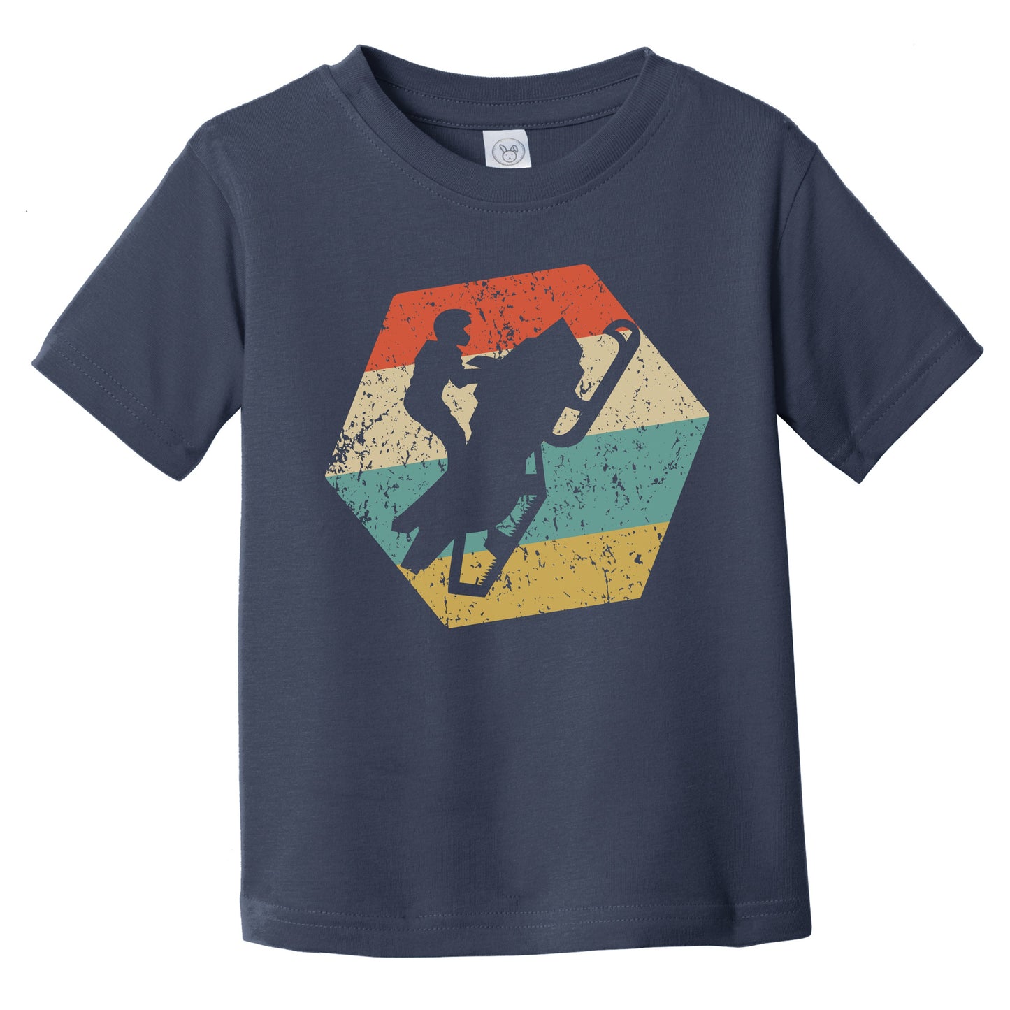 Snowmobiling Retro Distressed Hexagon Snowmobile Infant Toddler T-Shirt