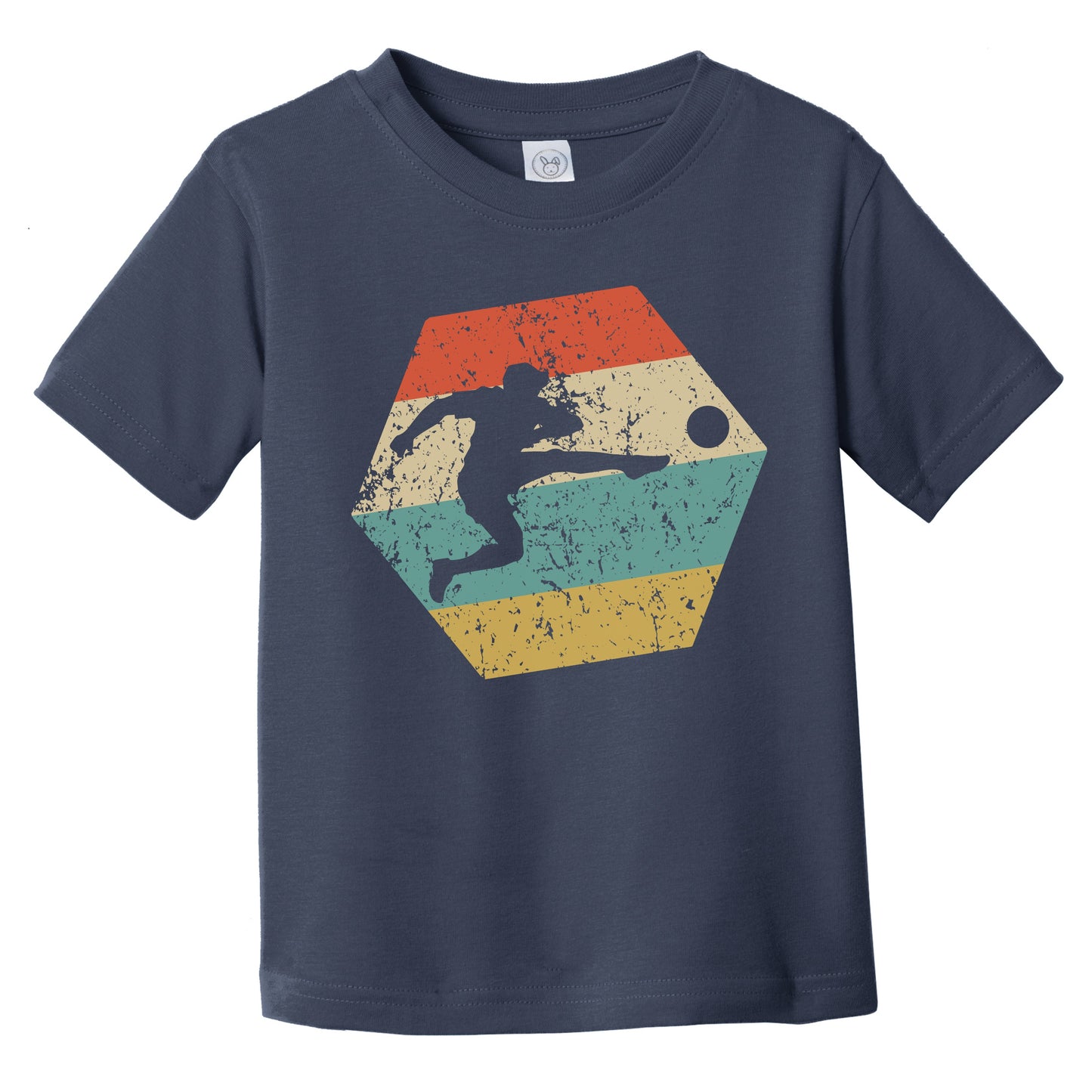 Soccer Retro Distressed Hexagon Soccer Player Infant Toddler T-Shirt