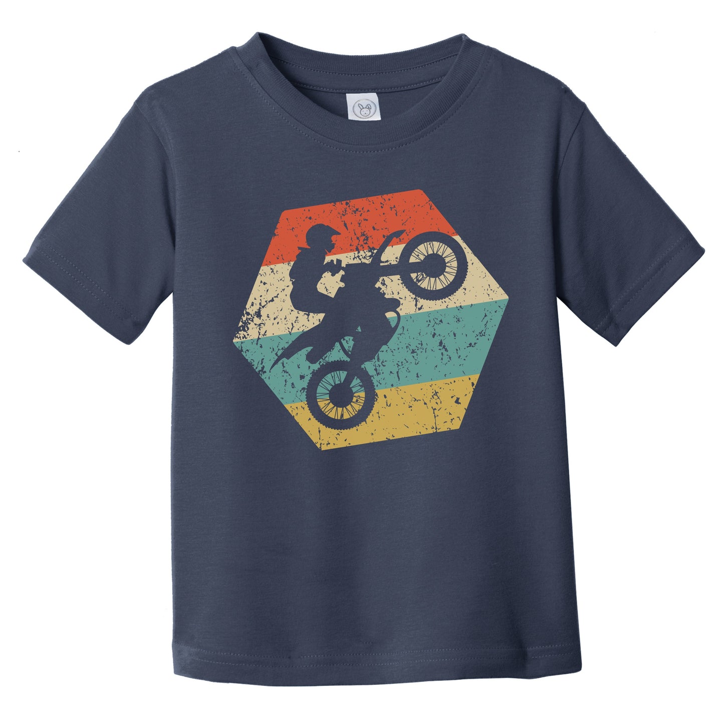 Motocross Retro Distressed Hexagon Motocross Rider Infant Toddler T-Shirt