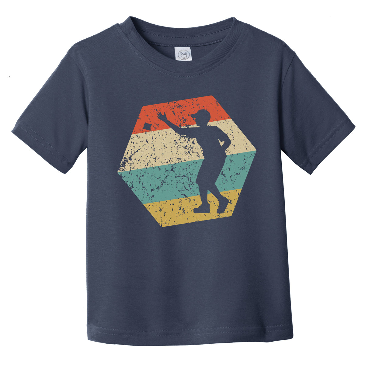 Cornhole Retro Distressed Hexagon Cornhole Toss Infant Toddler T-Shirt
